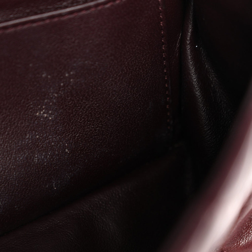 Chanel Lambskin Quilted Mini Rectangular Flap Burgundy