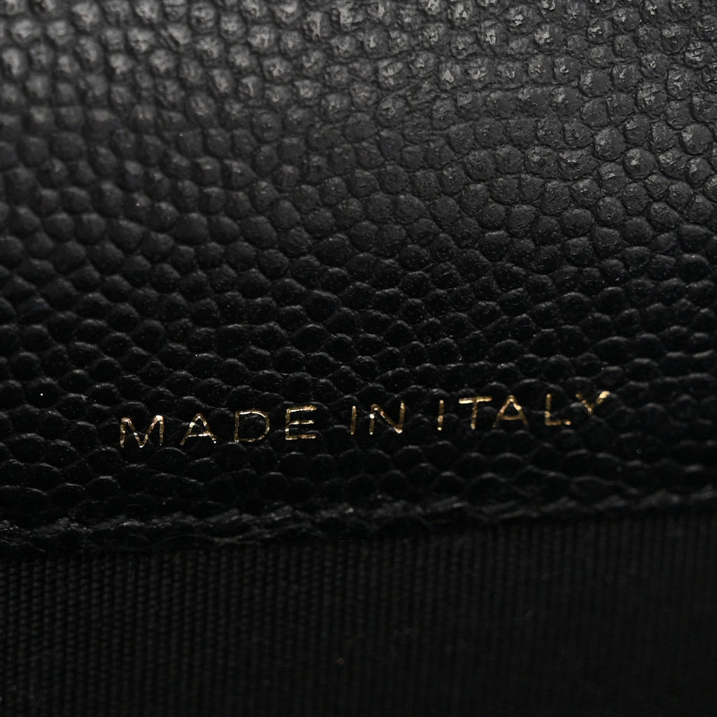 Caviar Quilted Boy Flap Card Holder Black