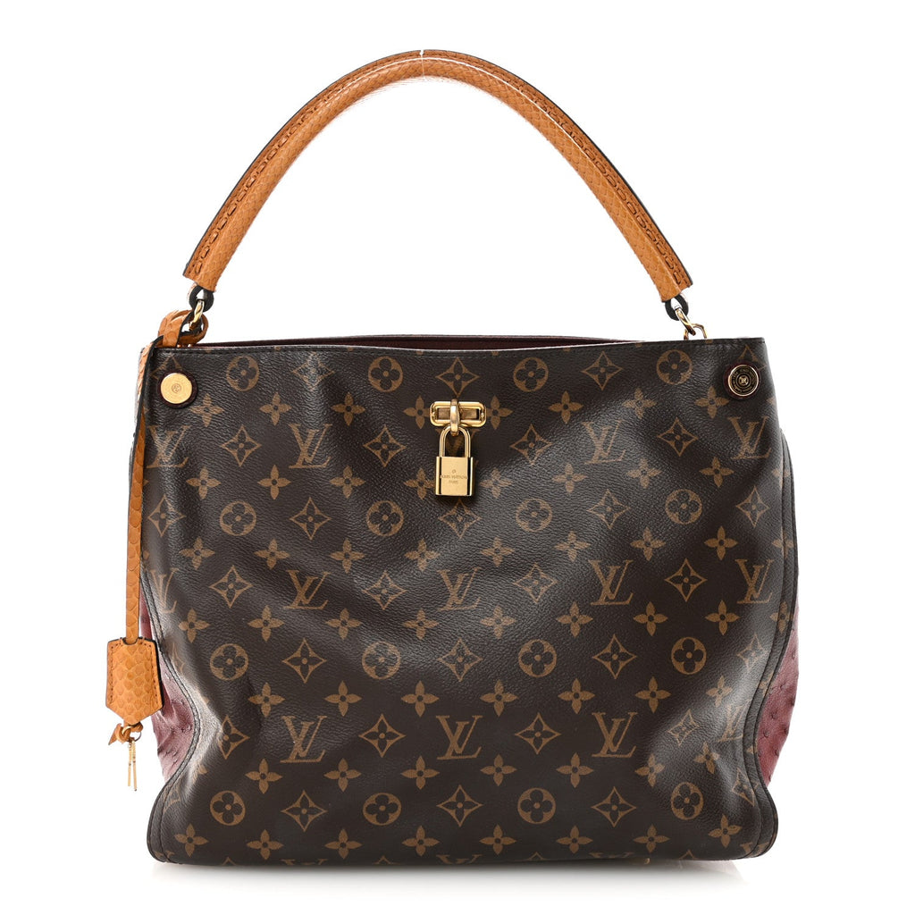 Louis Vuitton Monogram Python Ostrich Gaia Bordeaux