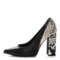 Louis Vuitton Calfskin Snakeskin Embossed Matchmake Pumps 35 Black White