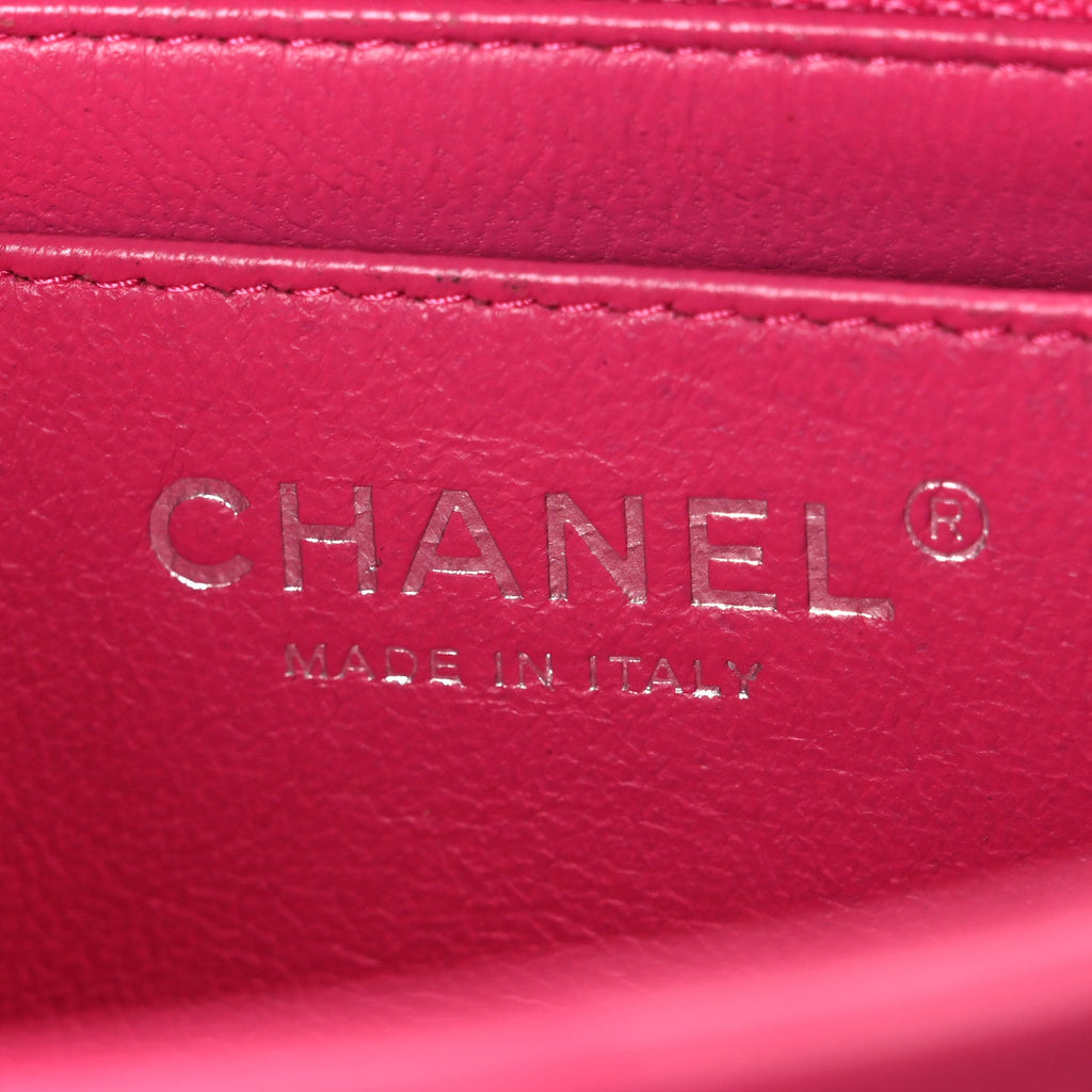 Chanel Lambskin Quilted Mini Square Flap Dark Pink