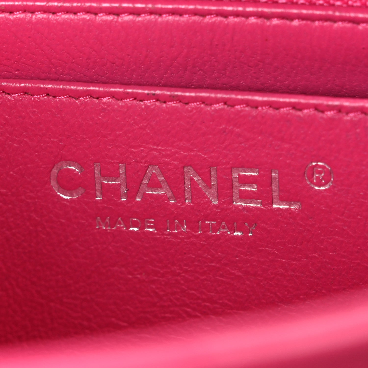 Chanel Lambskin Quilted Mini Square Flap Dark Pink