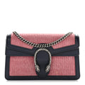 Gucci Lanzo Stretch Cord Azalea Calfskin Super Mini Dionysus Shoulder Bag Pink Blue