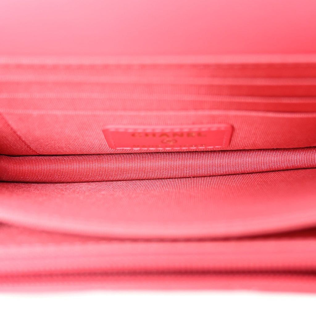 Chanel Calfskin Quilted Mini Maxi Pearls Wallet On Chain WOC Pink