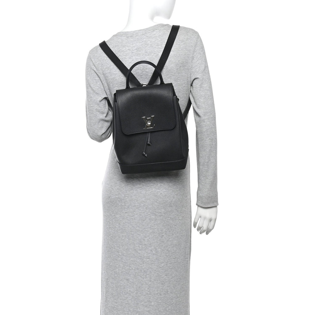 Louis Vuitton Calfskin Lockme Backpack Black
