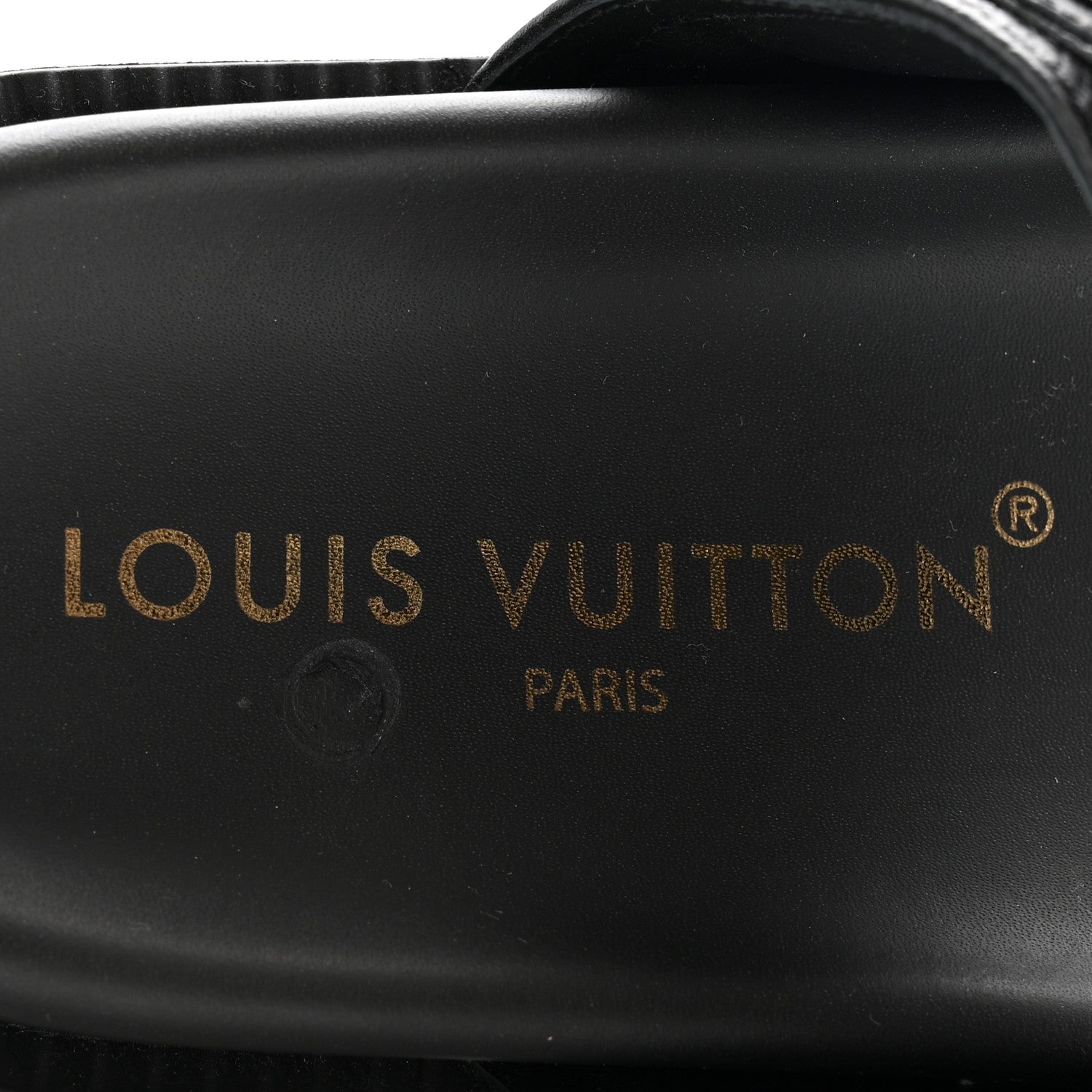 Louis Vuitton Grained Calfskin Sunset Comfort Flat Sandals 38 Black