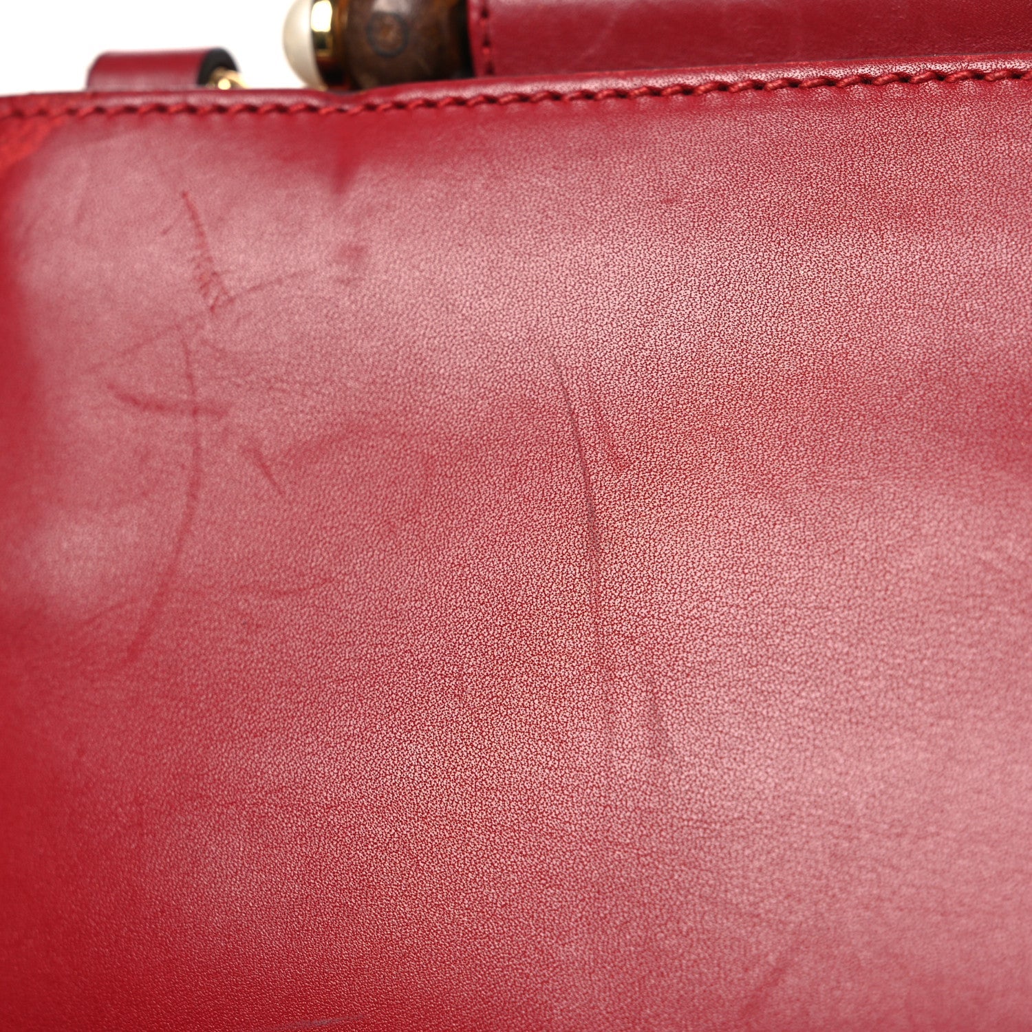 Gucci Nappa Bamboo Web Small Nymphaea Top Handle Bag Hibiscus Red