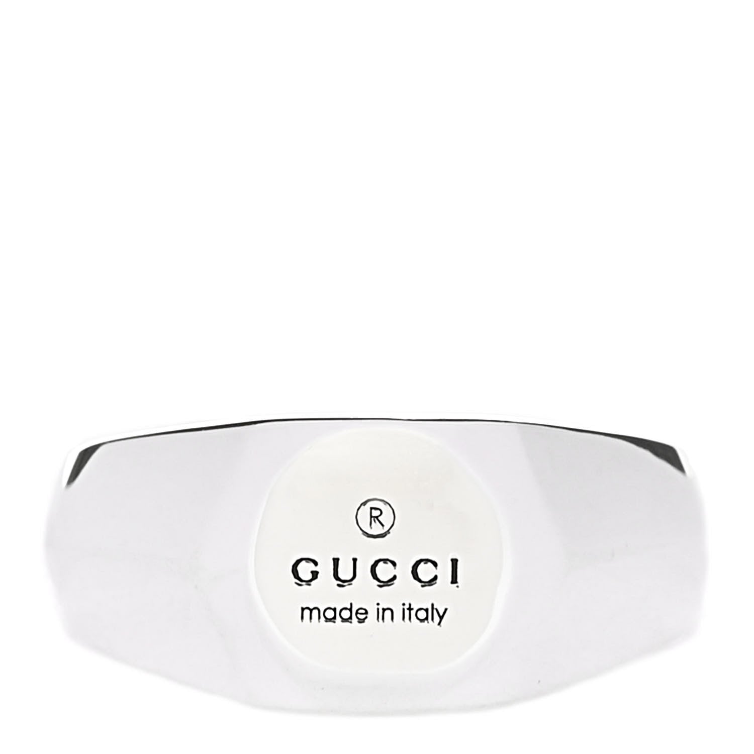 Gucci Sterling Silver 10mm Trademark Ring 58 8.25
