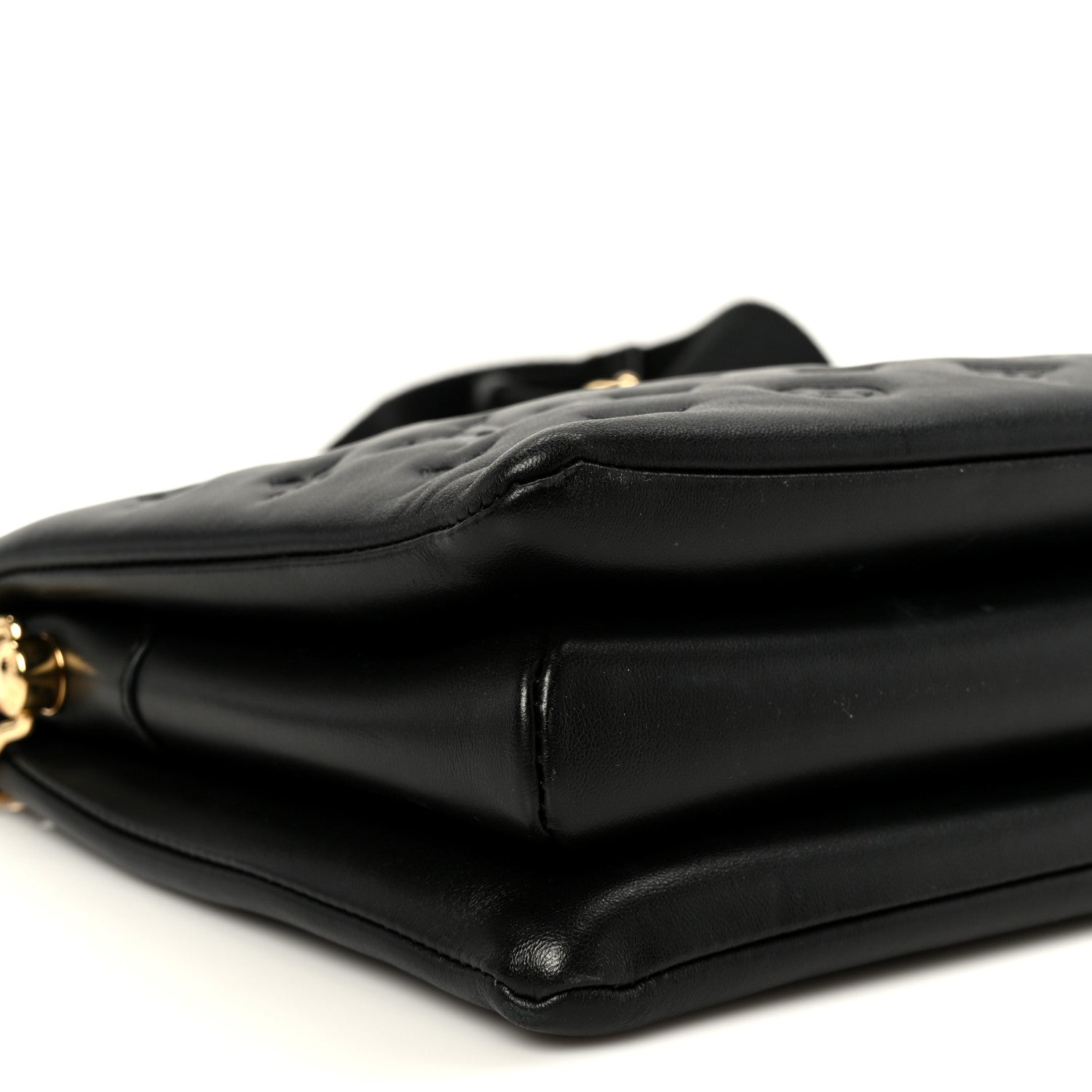 Louis Vuitton Lambskin Embossed Monogram Coussin PM Black