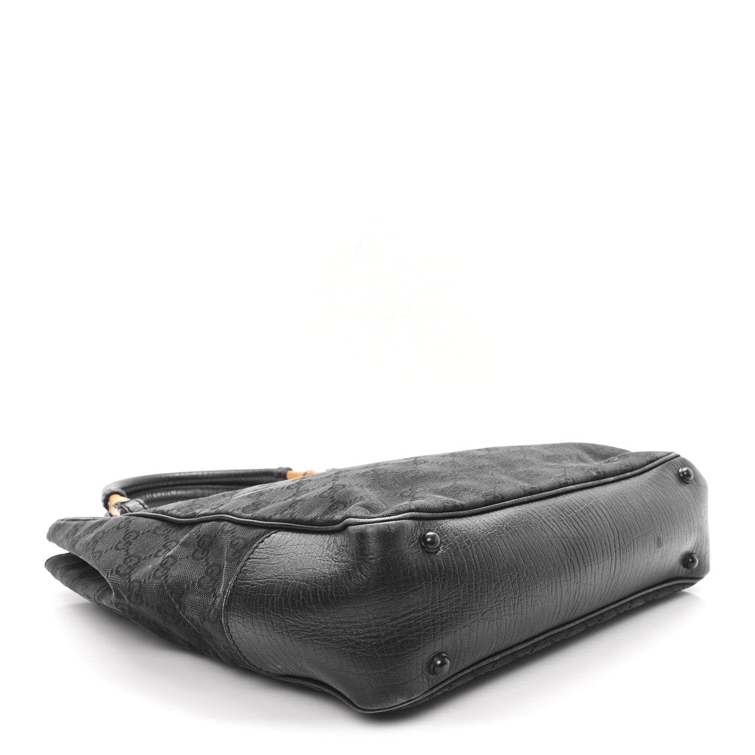 Gucci Monogram Bamboo Handle Bag Black
