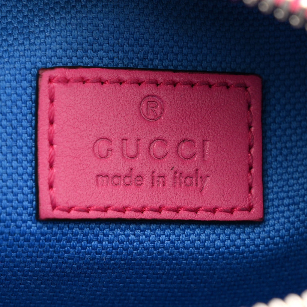 Gucci Calfskin GG Tennis Bi-Color Embossed Belt Bag Modern Fucsia Modern Blue