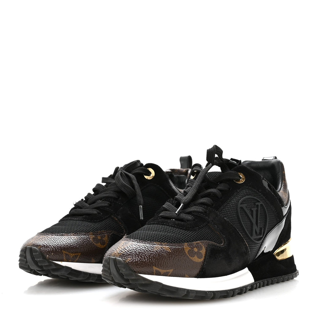Louis Vuitton Suede Monogram Run Away Sneakers 36.5 Black