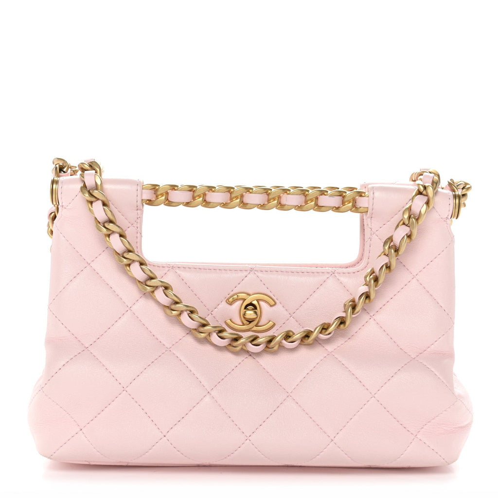 Chanel Shiny Lambskin Small Shopping Bag Light Pink