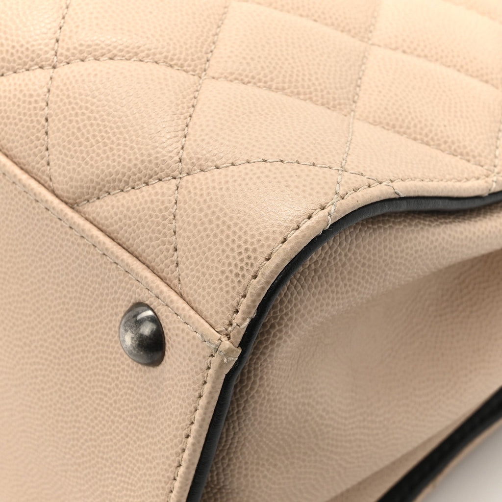 Chanel Caviar Quilted Medium CC Bucket Bag Beige