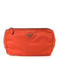 Prada Nylon Vela Cosmetic Pouch Orange