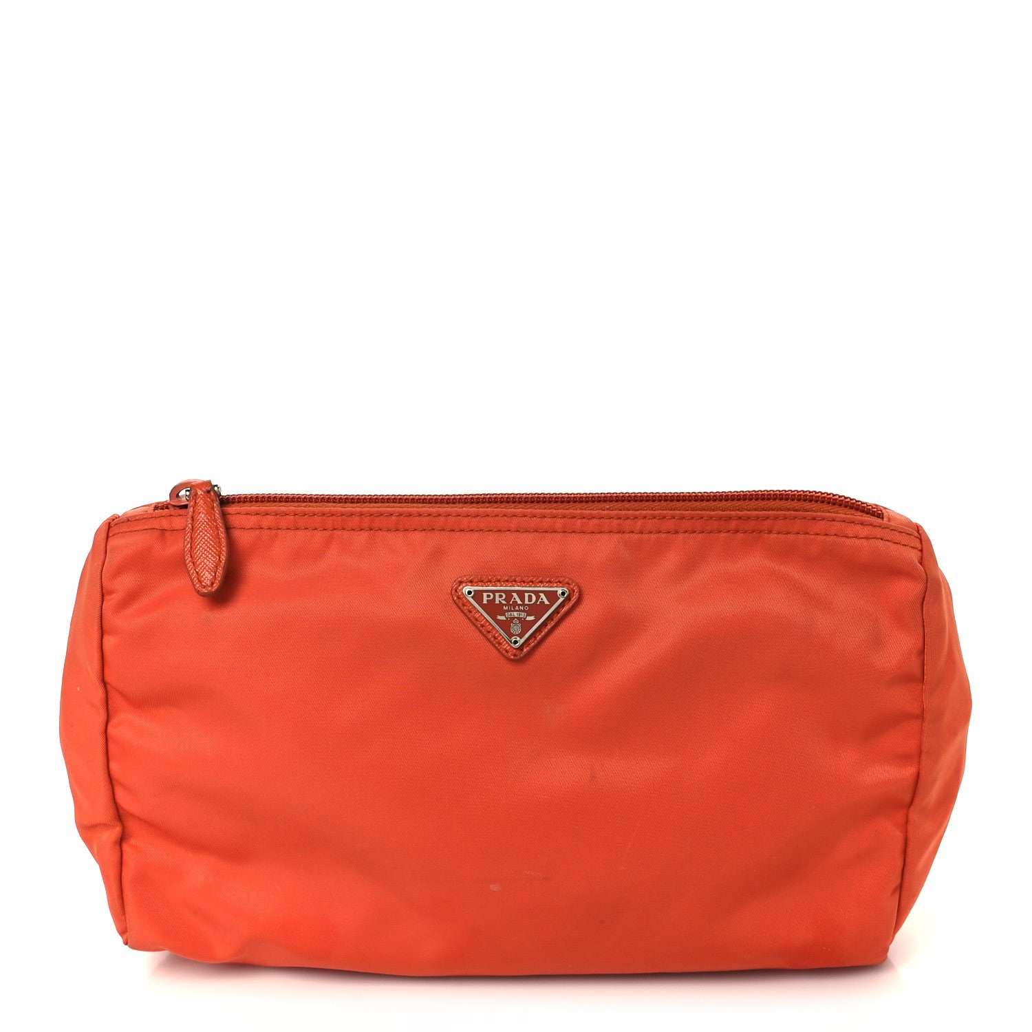 Prada Nylon Vela Cosmetic Pouch Orange