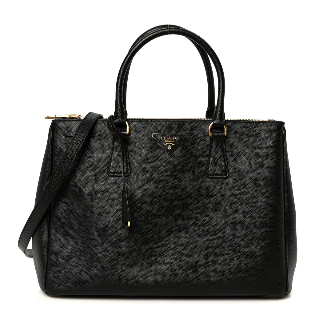 Prada Saffiano Lux Large Galleria Double Zip Tote Black