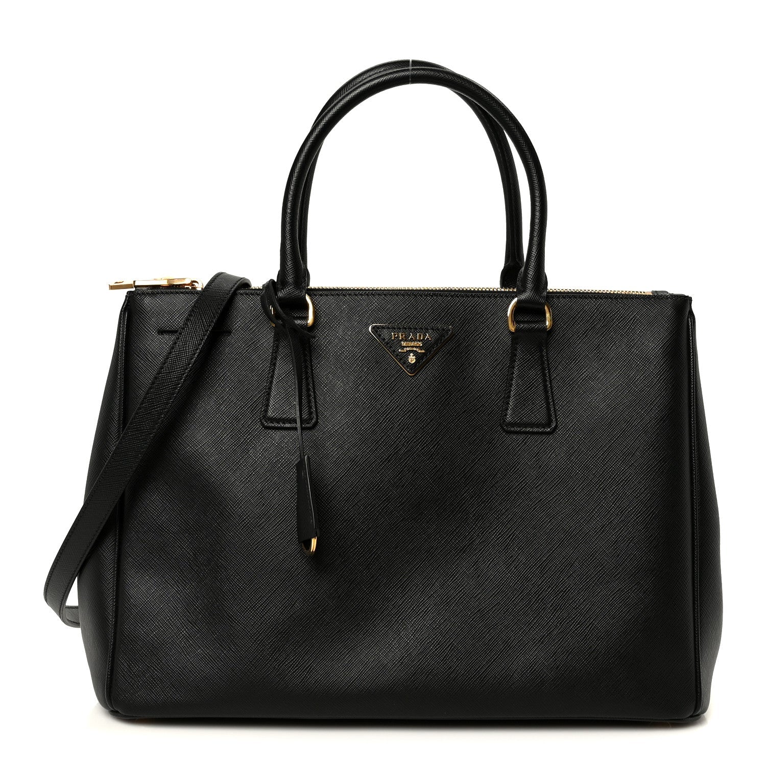 Prada Saffiano Lux Large Galleria Double Zip Tote Black