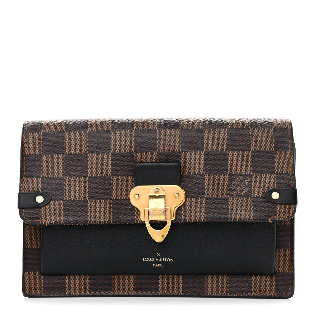 Louis Vuitton Damier Ebene Vavin Chain Wallet Black