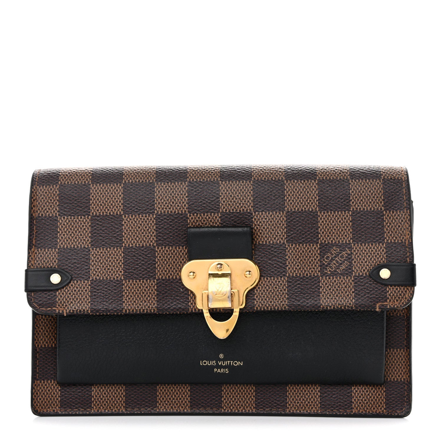 Louis Vuitton Damier Ebene Vavin Chain Wallet Black