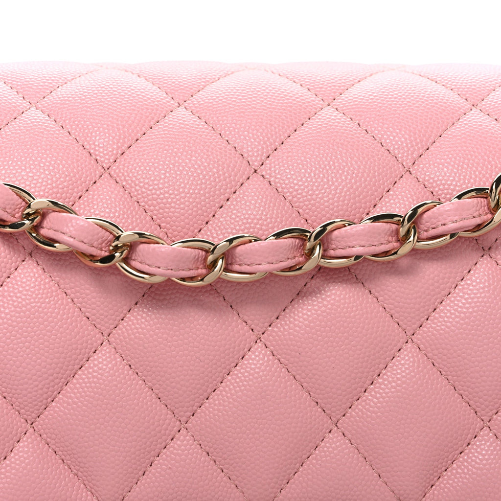 Chanel Caviar Quilted Jumbo Double Flap Pink