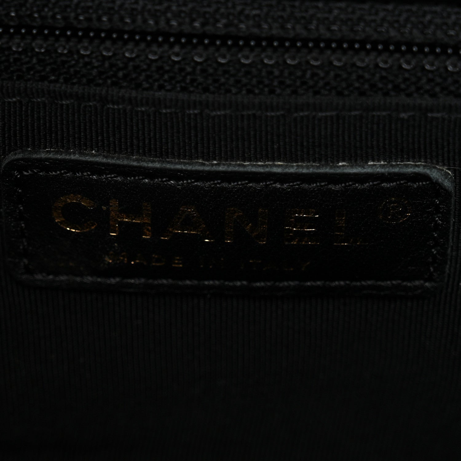 Chanel Calfskin Chevron Quilted Statement Shopping Tote Black
