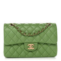 Chanel Caviar Quilted Small Double Flap Green