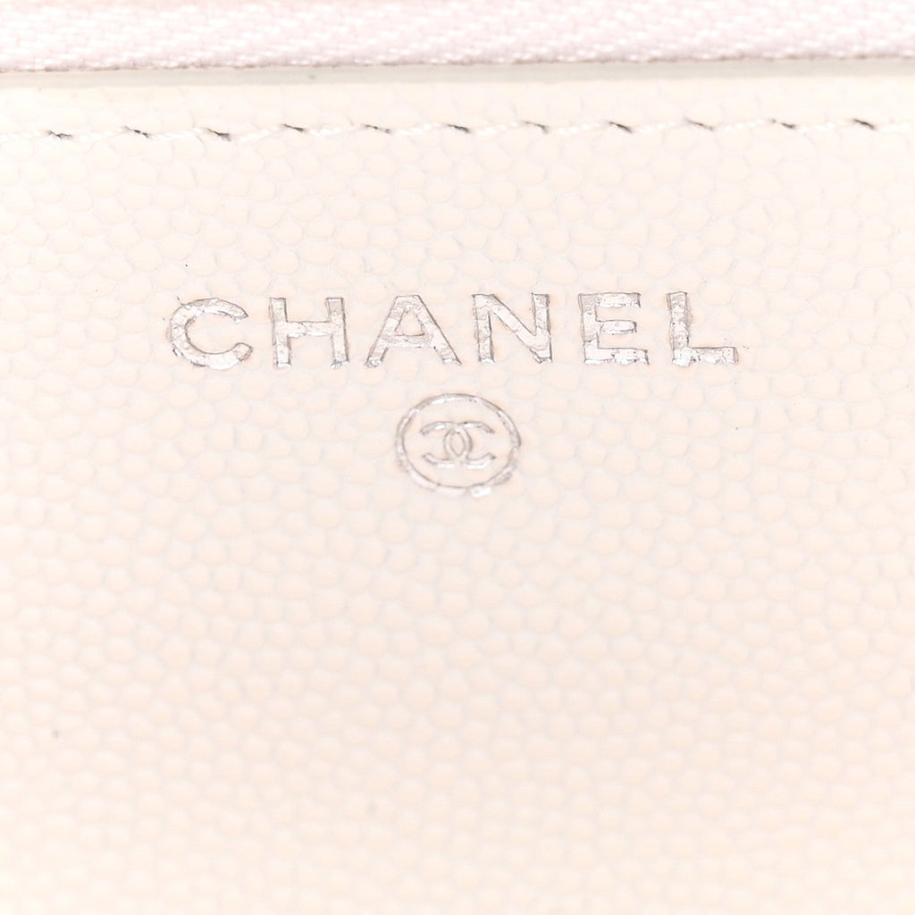 Chanel Caviar Quilted Chanel 19 Wallet On Chain WOC White Pink