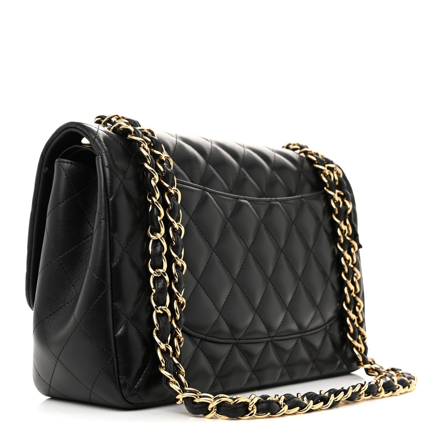 Chanel Lambskin Quilted Jumbo Double Flap Black
