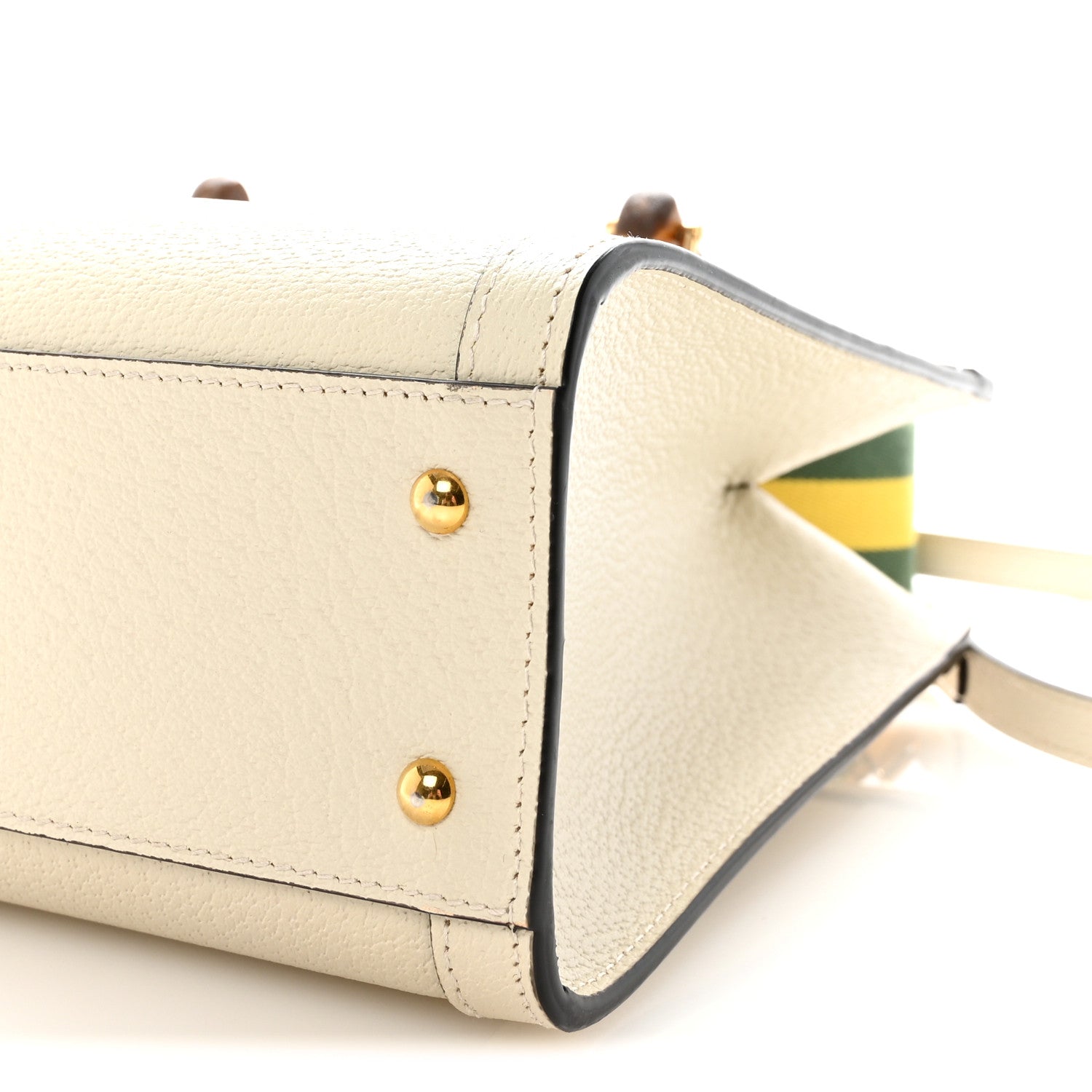 Gucci Wonka Grain Calfskin Small Diana Tote Bag Mystic White