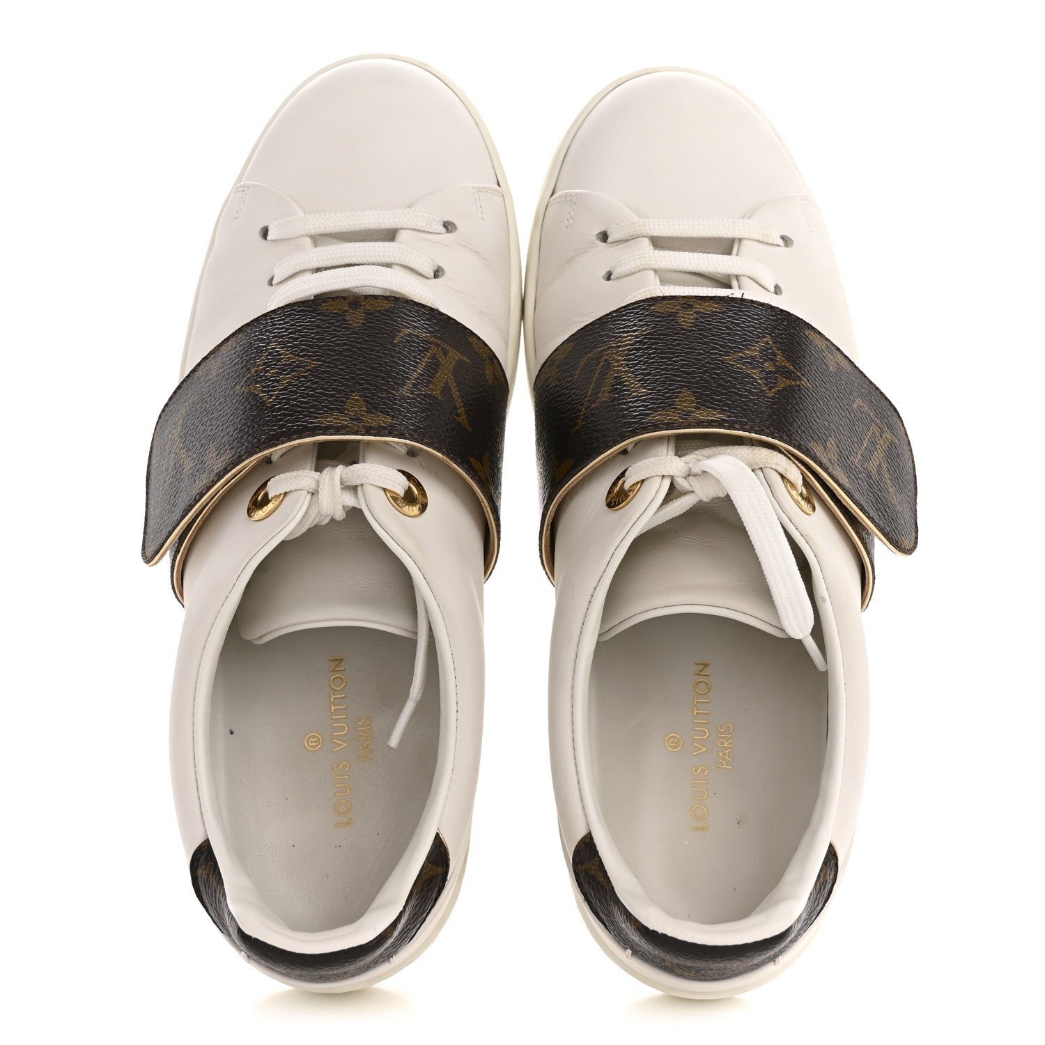 Louis Vuitton Calfskin Monogram Frontrow Sneaker 36 White