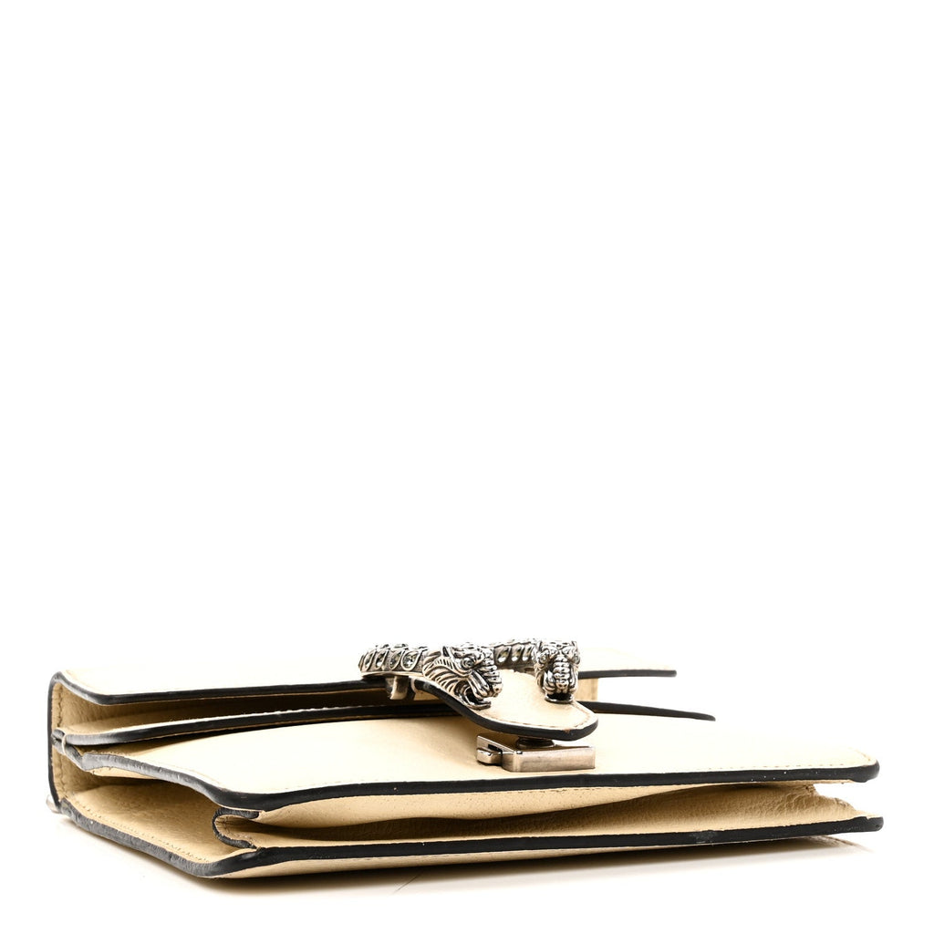 Gucci Textured Calfskin Crystal Mini Dionysus Shoulder Bag Mystic White