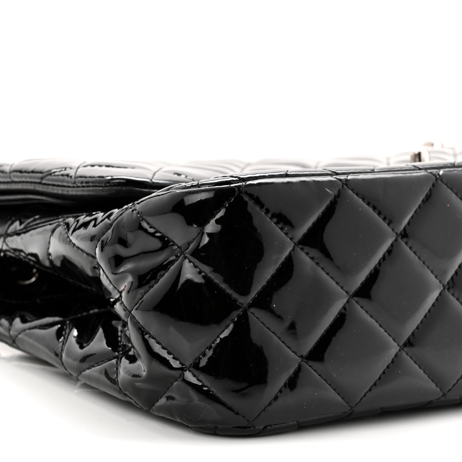 Chanel Patent Quilted Jumbo Double Flap Black