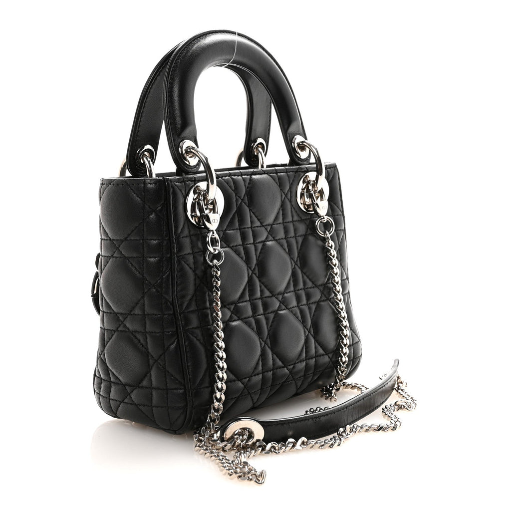 Christian Dior Lambskin Cannage Mini Lady Dior Black