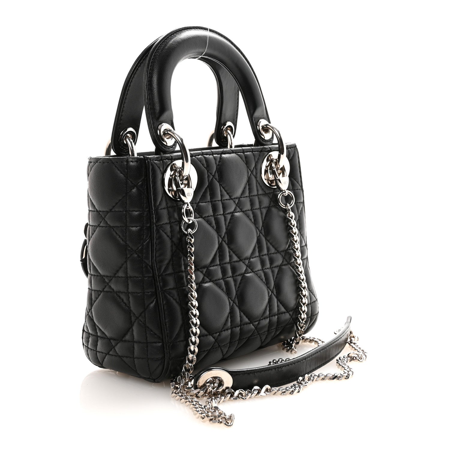 Christian Dior Lambskin Cannage Mini Lady Dior Black