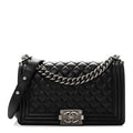 Chanel Lambskin Quilted Medium Boy Flap Black