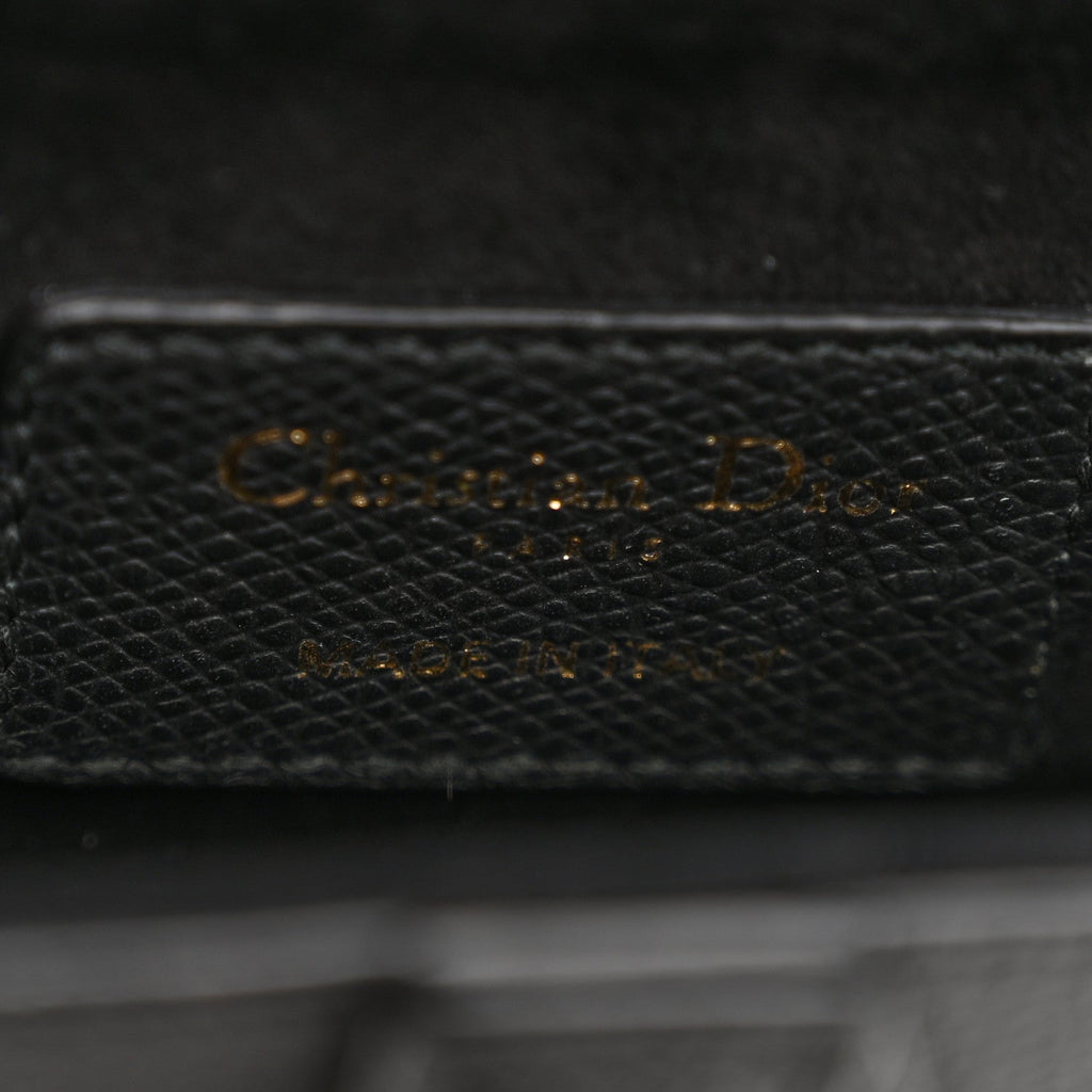 Christian Dior Grained Calfskin Mini Saddle Bag Black