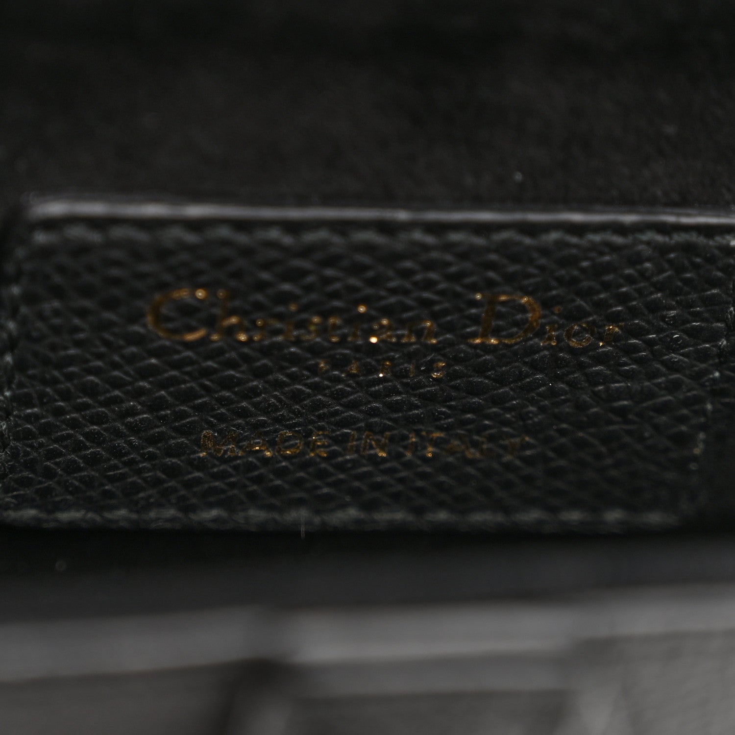 Christian Dior Grained Calfskin Mini Saddle Bag Black