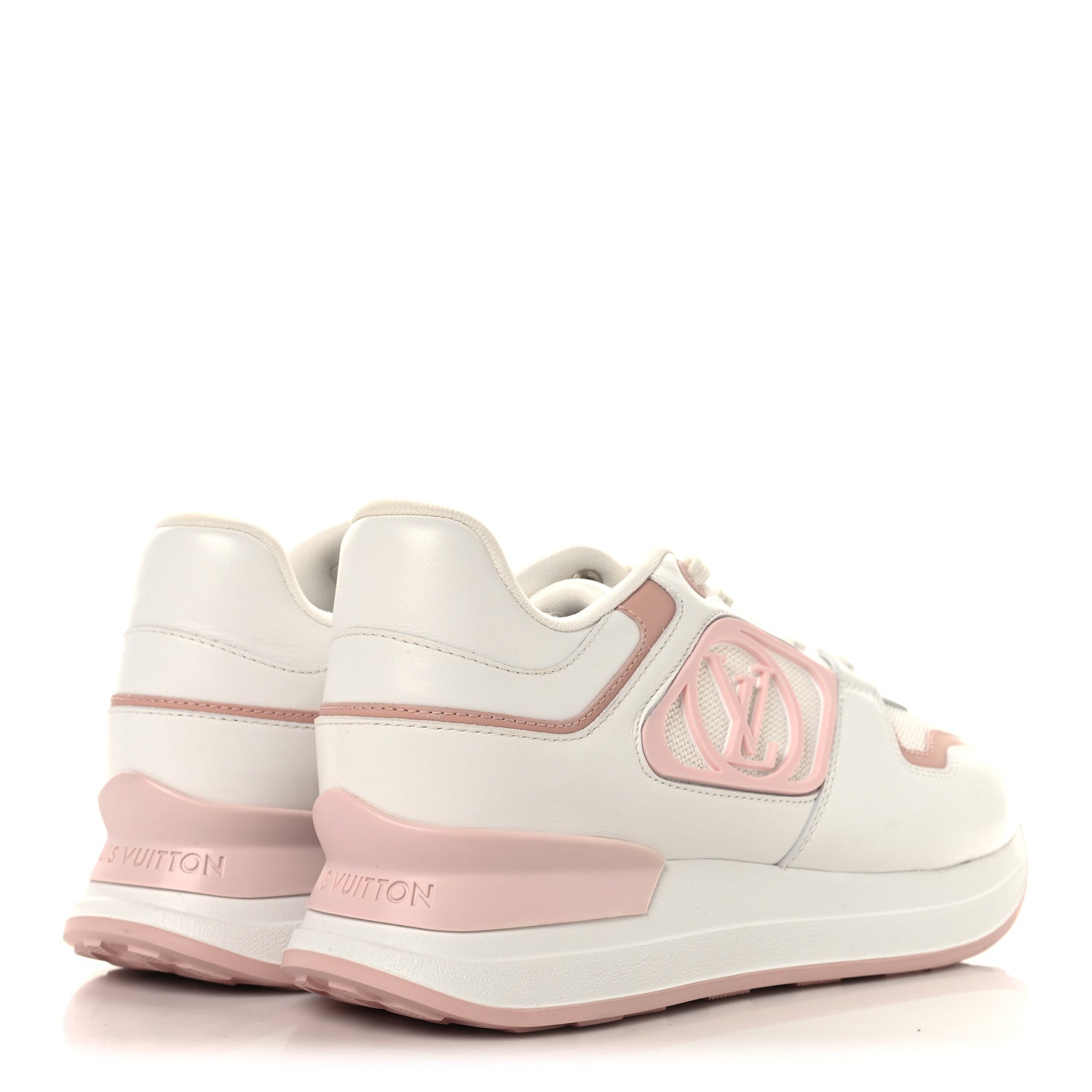 Louis Vuitton Calfskin Neo Run Away Sneakers 39 White Pink