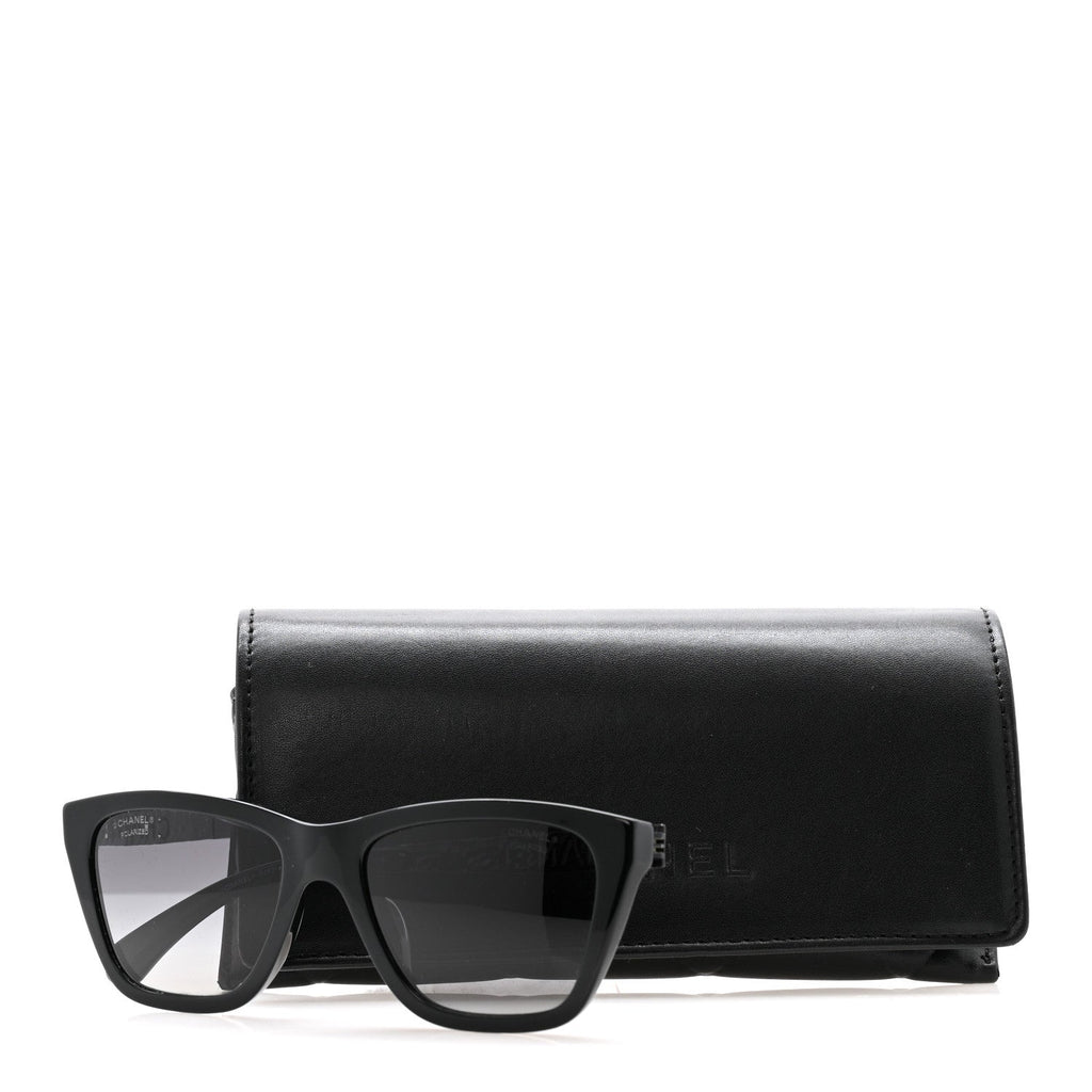 Acetate Metal Polarized Rectangle Sunglasses 5442 Black