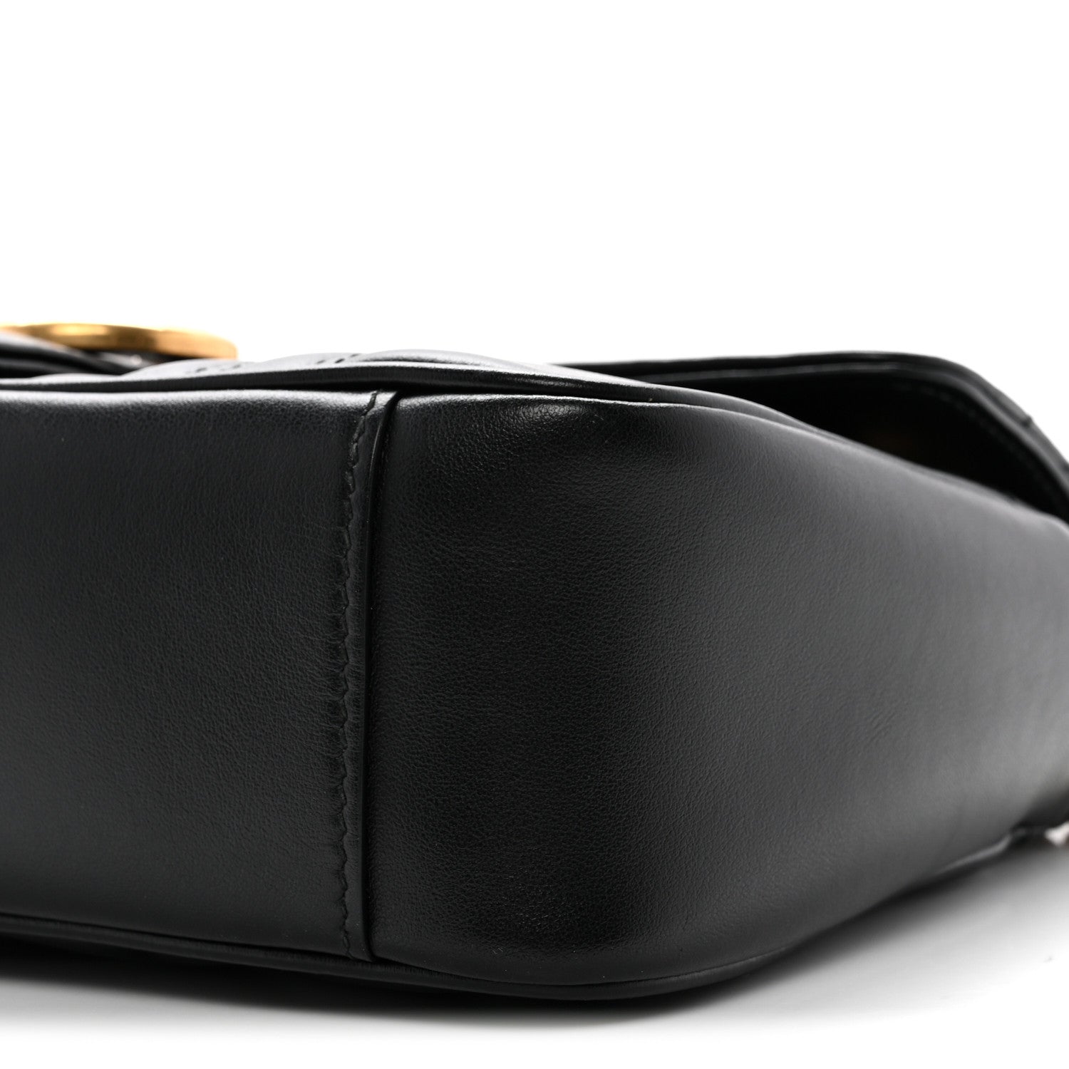 Gucci Calfskin Matelasse Small GG Marmont Shoulder Bag Black