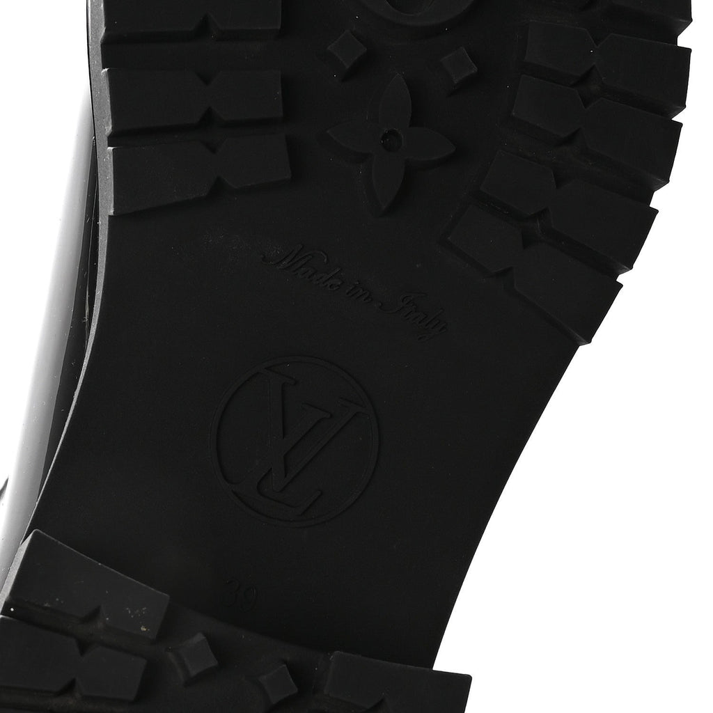 Louis Vuitton Rubber Embossed Monogram Splash Rain Short Boots 39 Black