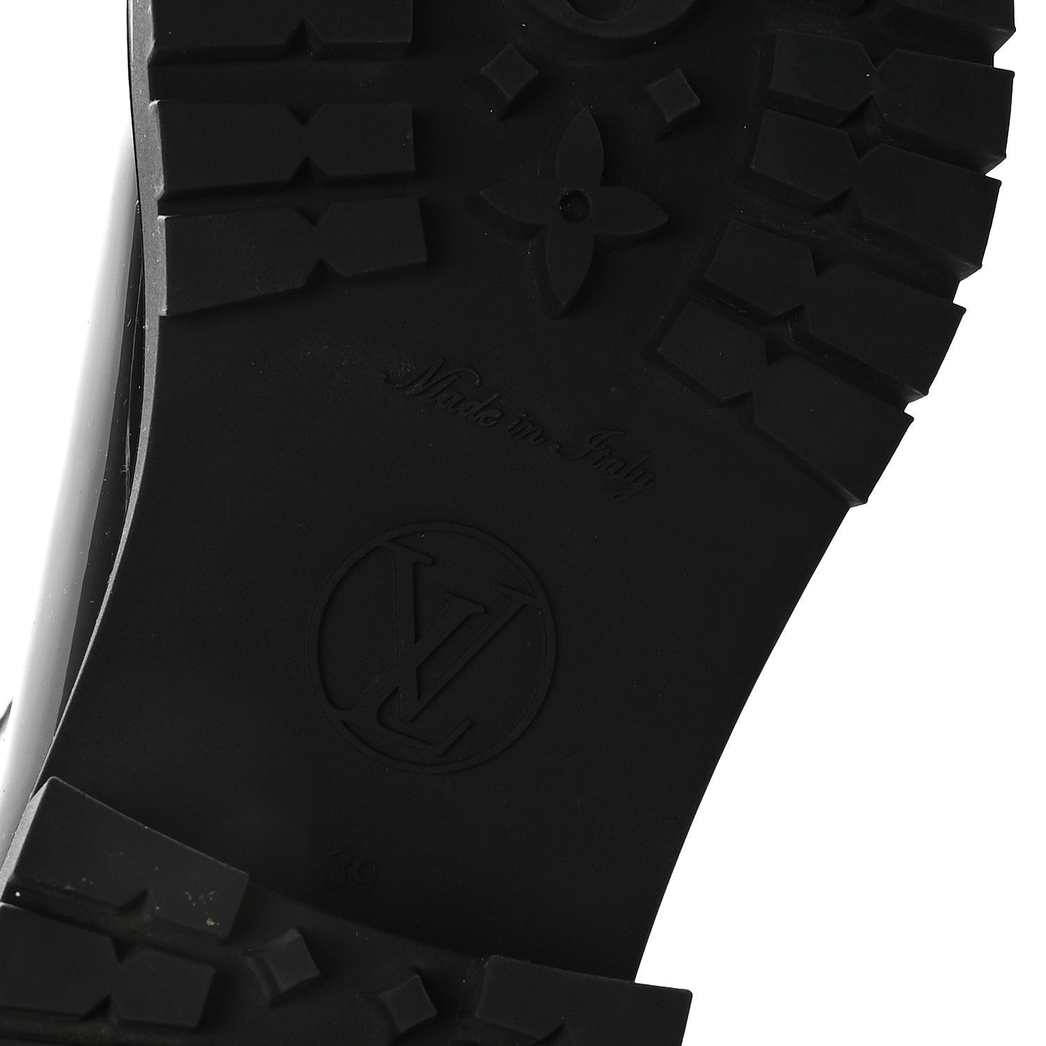 Louis Vuitton Rubber Embossed Monogram Splash Rain Short Boots 39 Black