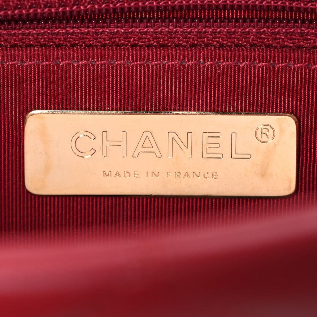 Chanel Goatskin Quilted Large Chanel 19 Flap Red