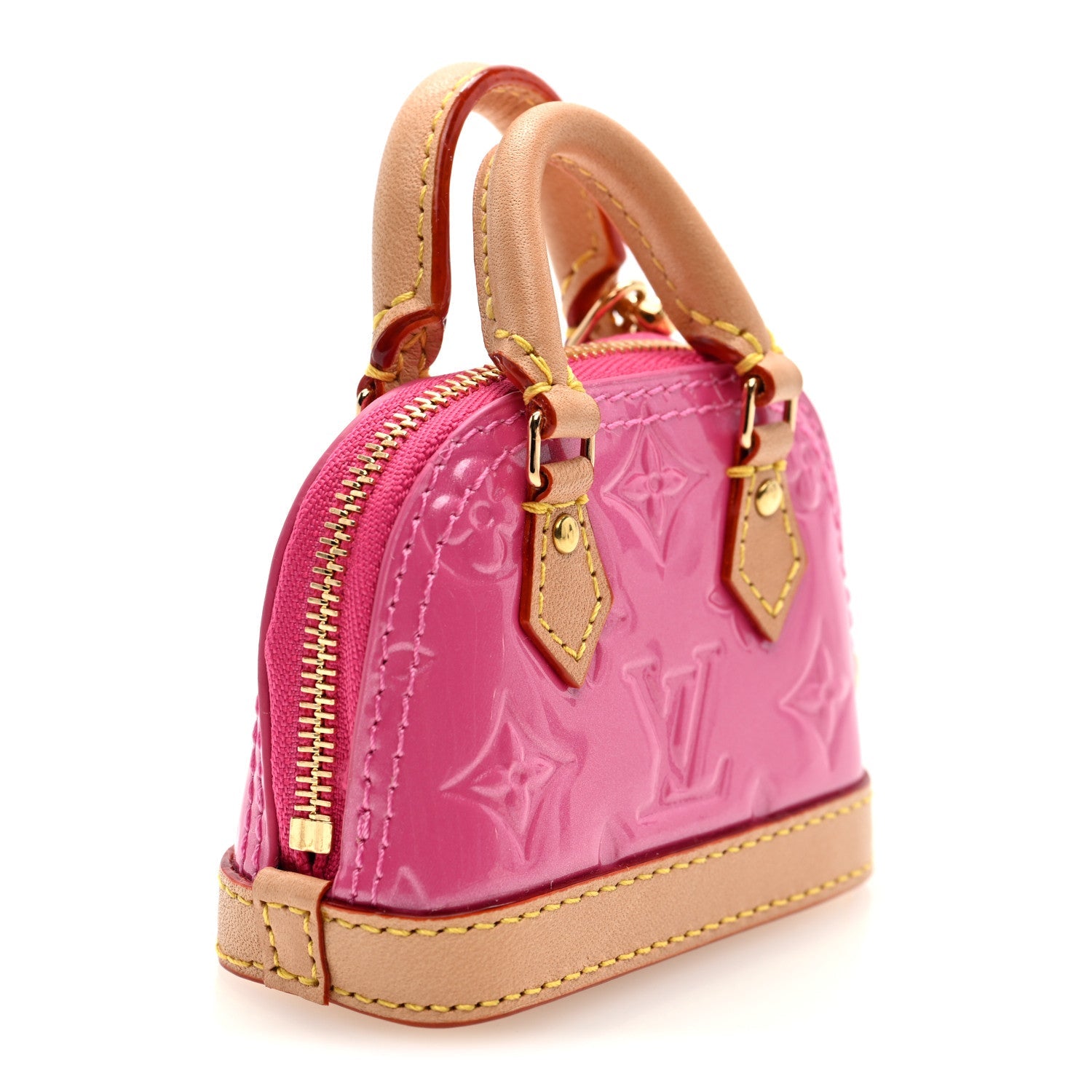 Louis Vuitton Vernis Monogram Micro Alma Bag Charm Key Holder Rose