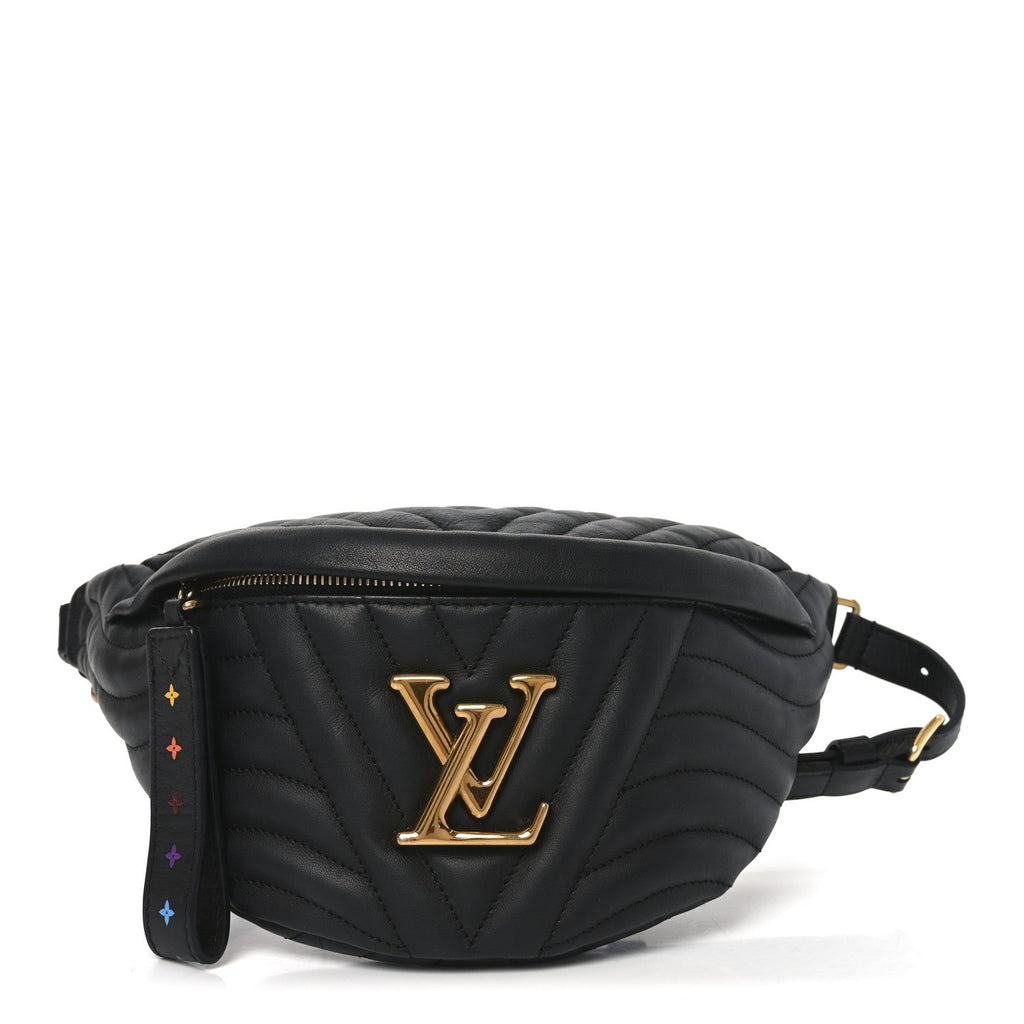 Louis Vuitton Calfskin Quilted New Wave Bumbag Black