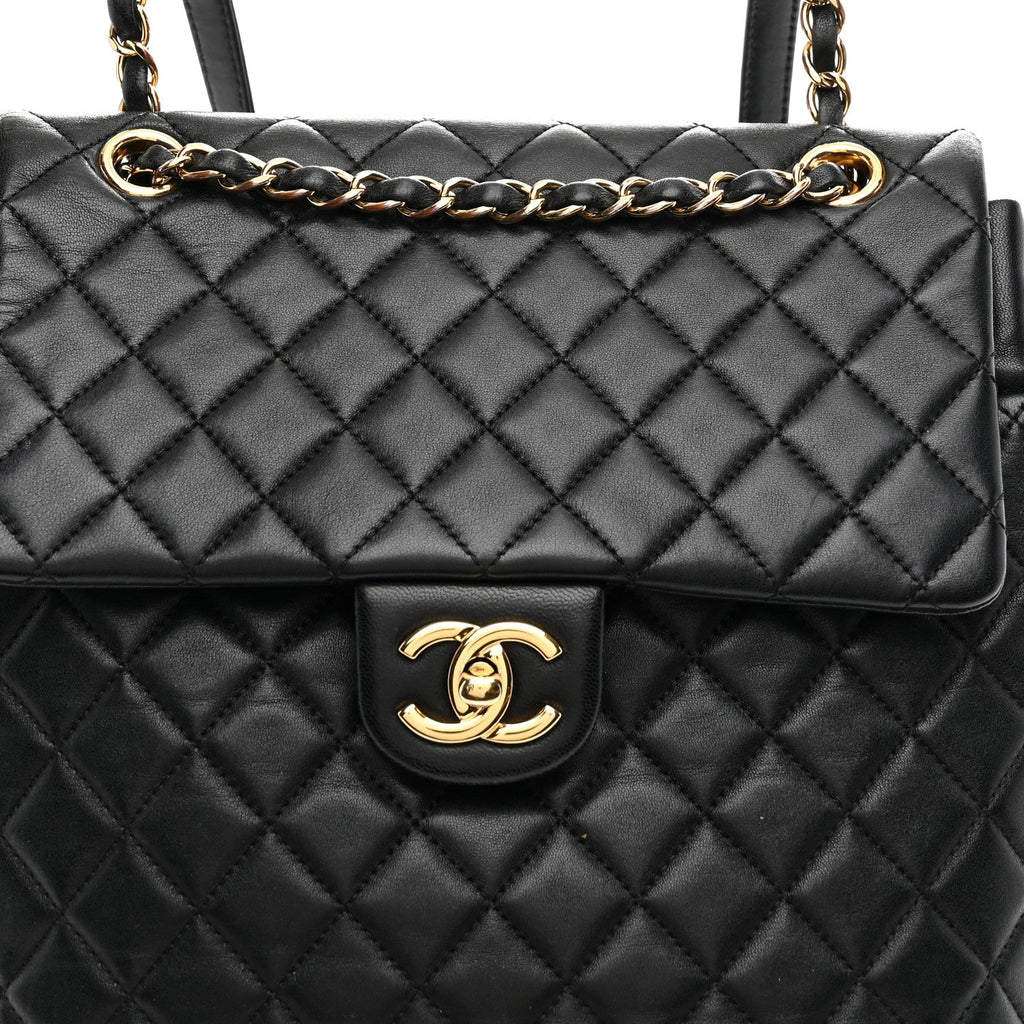 Chanel Lambskin Quilted Large Urban Spirit Backpack Black