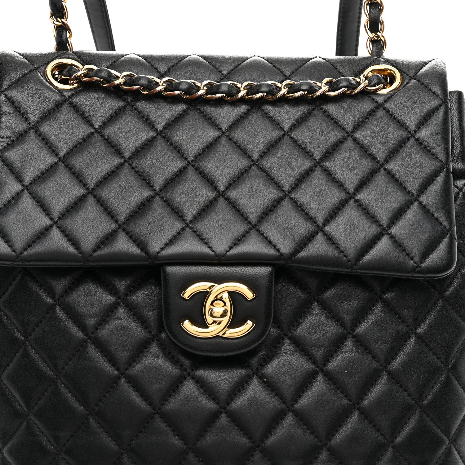 Chanel Lambskin Quilted Large Urban Spirit Backpack Black