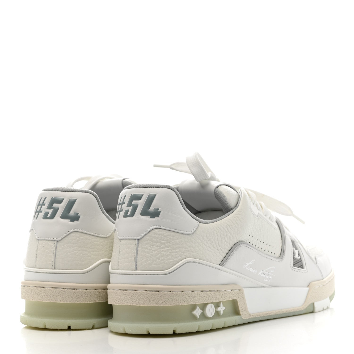 Louis Vuitton Calfskin Mens LV Trainer Sneakers 9 White