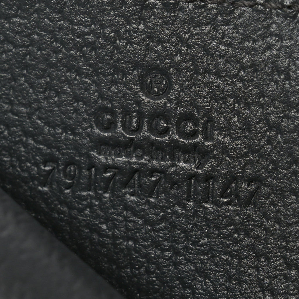 Gucci GG Supreme Monogram Textured Dollar Calfskin Ophidia Card Holder Grey Black Graphite Grey